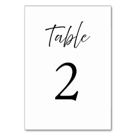 Numeração De Mesa Casamento Branco da Caligrafia de Script Elegante