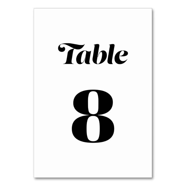 Numeração De Mesa Casamento Branco da Caligrafia Mínima Elegante (Frente)