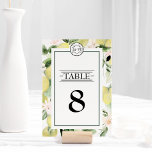 Numeração De Mesa Casamento Branco do Monograma Floral Lemon<br><div class="desc">Esta design de Numeração de Núm. de Casamento Branco de Monograma Floral de Lemon é uma escolha brilhante para criar uma elegante e bela estética para o seu casamento ou outra ocasião especial. O branco clássico com tipografia negra sofisticada e caligrafia química dá um tom de estilo moderno, mas tradicional....</div>
