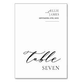 Numeração De Mesa Casamento Branco E Negro Elegante Simples