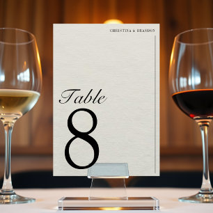 Numeração De Mesa Casamento Branco Ecru Minimalista do Antigo Dinhei