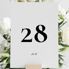 Numeração De Mesa Casamento Branco Elegante para Caligrafia Editável