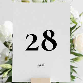 Numeração De Mesa Casamento Branco Elegante para Caligrafia Editável