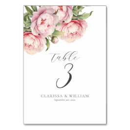 Numeração De Mesa Casamento Branco Floral Aquarela Rosa Elegante