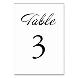 Numeração De Mesa Casamento Branco Minimalista de Script Moderno