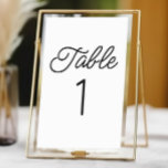Numeração De Mesa Casamento branco mínimo minimalista moderno<br><div class="desc">Este é um moderno mínimo minimalista número da Mesa Negra Negra Negra Negra!</div>