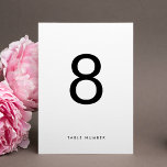 Numeração De Mesa Casamento BRANCO NEGRO BRANCO, minimalista e ultra<br><div class="desc">Essa design moderna é minimalista, mas lúdica, com a colocação perfeita de texto preto e branco, resultando em um olhar arrumado e limpo. Este design é personalizável para outras cores e faz parte de um conjunto exclusivo e coleção pelo Phrosne Design. Isto seria excelente para aqueles que planejavam um evento...</div>