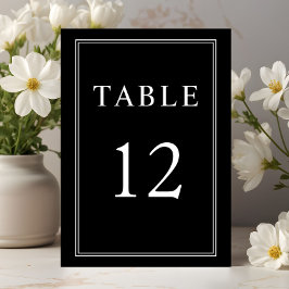 Numeração De Mesa Casamento Branco Negro Clássico Elegante