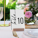Numeração De Mesa Casamento Branco Negro de Caligrafia Rotulada Eleg<br><div class="desc">Casamento Branco Negro De Caligrafia Rotulada Elegante. A mesa é definida em um script rotacionado à esquerda e o número da tabela à direita. Personalize facilmente o número e adicione cada número ao seu carrinho separadamente à medida que você o altera. O mesmo design está do outro lado e será...</div>