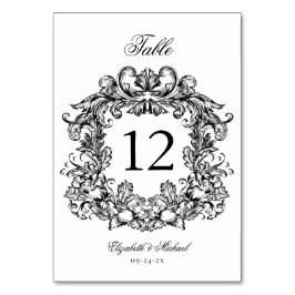 Numeração De Mesa Casamento Branco Negro do Crest. Elegante