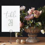 Numeração De Mesa Casamento Branco Neutro Verde Verde do Elegante Mo<br><div class="desc">Moderno Elegante Sage Green Neutral White Wedding Table Number - moderna e impressionante - parte de uma coleção</div>
