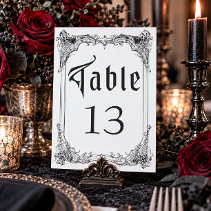 Numeração De Mesa Casamento Branco Toile Preto Gótico Vintage
