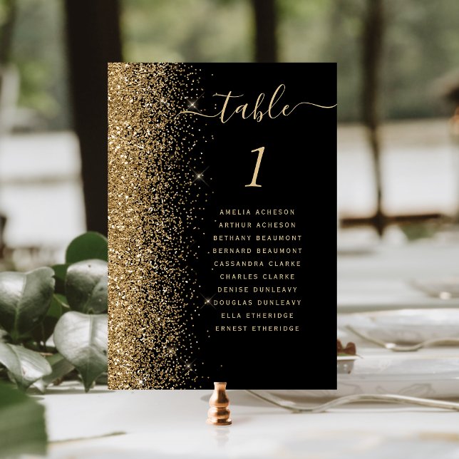 Numeração De Mesa Casamento Brilho Ouro Negro (Criador carregado)