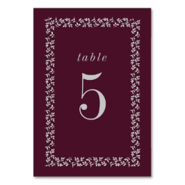 Numeração De Mesa Casamento Brilho Prata Ameixa