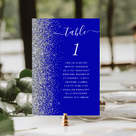 Numeração De Mesa Casamento Brilho Prata Azul Real
