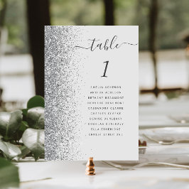 Numeração De Mesa Casamento Brilho Prata Cinza Claro