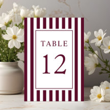 Casamento Burgundy Listrado Elegante