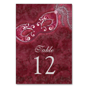 Numeração De Mesa Casamento Burgundy Silver Mascarada Ball Mardi Gra