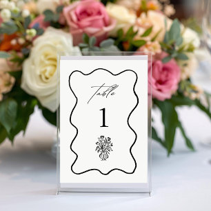 Numeração De Mesa Casamento Caprichoso Floral Excêntrico Desenhado à