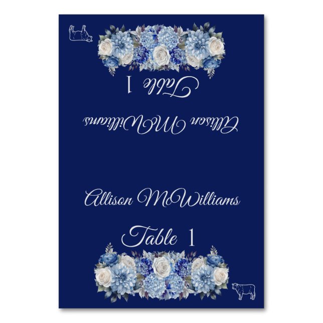 Numeração De Mesa Casamento Carteira de Localidade — Flores Aquecida (Frente)