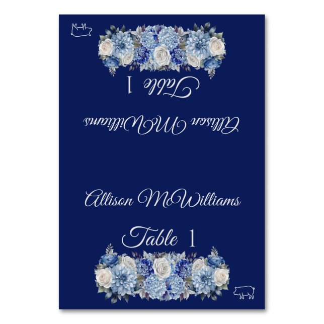 Numeração De Mesa Casamento Carteira de Localidade — Flores de Aquar (Frente)