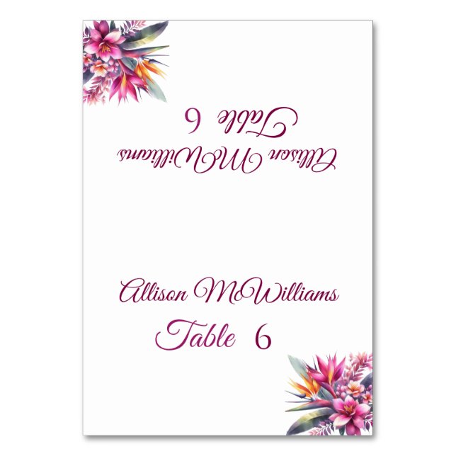 Numeração De Mesa Casamento Carteira de Vestir Aquarela Felicidade T (Frente)