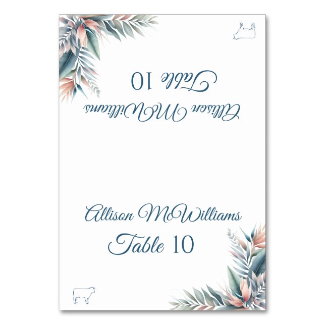 Numeração De Mesa Casamento Carteira-Sonho Tropical - Carne- (Frente)