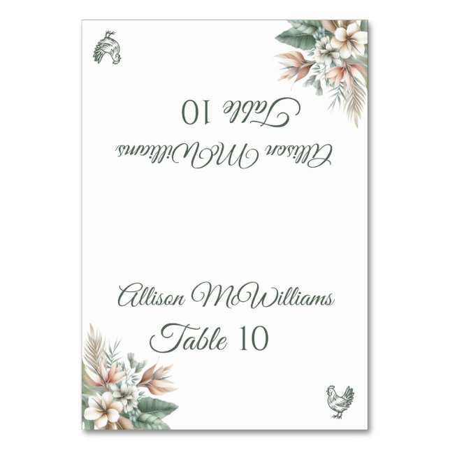 Numeração De Mesa Casamento Carteira Tropical Elegance-Poultry- (Frente)