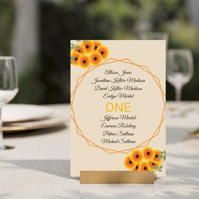 Numeração De Mesa Casamento Casual com Girassóis (Criador carregado)
