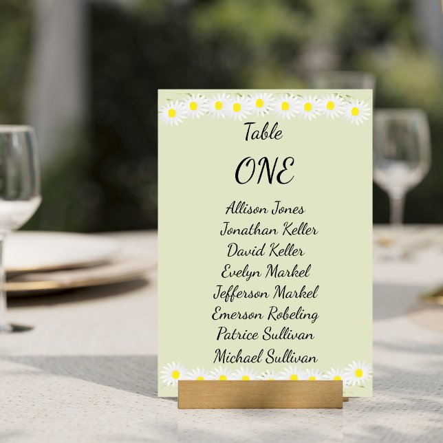 Numeração De Mesa Casamento Casual de Margaridas  (Criador carregado)