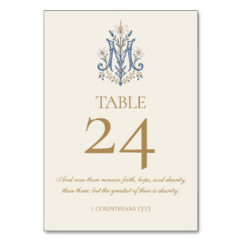 Numeração De Mesa Casamento Católico Tradicional Monograma Mariano