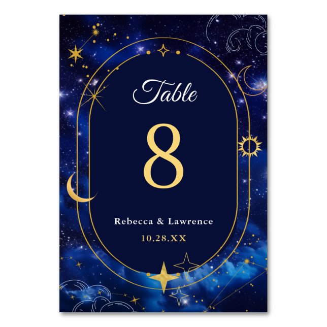 Numeração De Mesa Casamento celeste azul-legante (Frente)