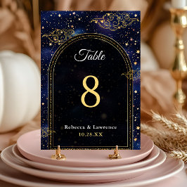 Numeração De Mesa Casamento celeste místico elegante