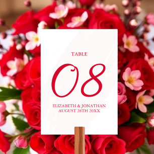 Numeração De Mesa Casamento Cereja Vermelho