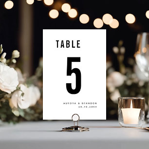 Numeração De Mesa Casamento Chic Bold Negro e Branco Moderno Monogra