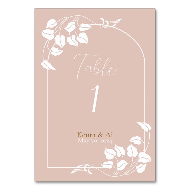 Numeração De Mesa Casamento Chic Natural (Frente)