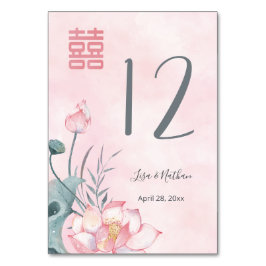 Numeração De Mesa Casamento Chinês Lotus Flower