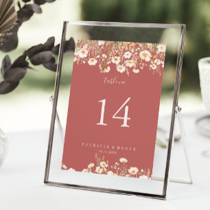 Numeração De Mesa Casamento Clássico Boho Blush Wildflower