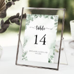 Numeração De Mesa Casamento Clássico de Folhagem Eucalyptus Verde<br><div class="desc">Este clássico número verde da mesa de casamento de folhagem de eucalipto é perfeito para um casamento rústico. A design apresenta lindas folhas verdes de eucalipto com aquarela. Este é um número de tabela de dois lados. Adicione cada número de tabela de que você precisa ao seu carrinho individualmente.</div>