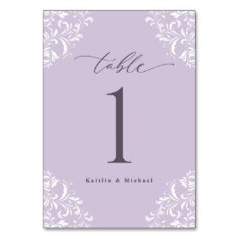 Numeração De Mesa Casamento Clássico de Lavanda Elegante