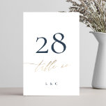 Numeração De Mesa Casamento Clássico Dourado Elegante Azul marinho<br><div class="desc">Este cartão faz parte de uma coleção grande - clique abaixo ou pergunte-me informações</div>