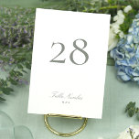 Numeração De Mesa Casamento Clássico Elegante de Caligrafia cinza Ve<br><div class="desc">Este Design faz parte de uma coleção; Entre em contato comigo se precisar de ajuda para encontrar designs ou produtos correspondentes; também disponível em cores alternativas</div>