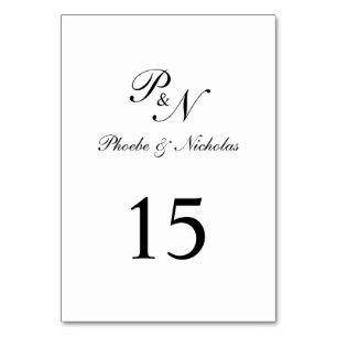 Numeração De Mesa Casamento Clássico Elegante Preto e Branco