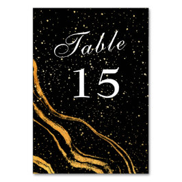 Numeração De Mesa Casamento Clássico Negro e Dourado