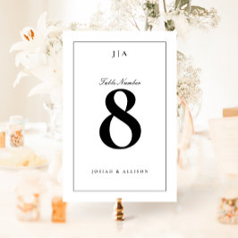 Numeração De Mesa Casamento Clássico Preto e Branco