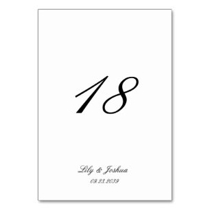 Numeração De Mesa Casamento Clássico Preto e Branco Atemporal
