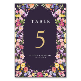 Numeração De Mesa Casamento Colorido de Primavera Wildflower Meadow