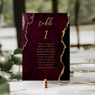 Numeração De Mesa Casamento com Ágata Dourada de Borgonha