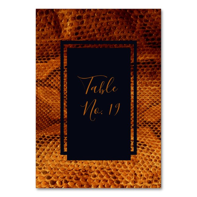 Numeração De Mesa casamento com animais de pele cobra de luxo (Frente)