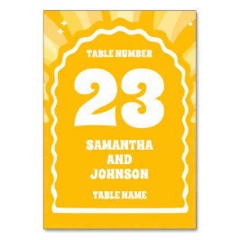 Numeração De Mesa Casamento com arco amarelo-claro-amarelo-escuro gr